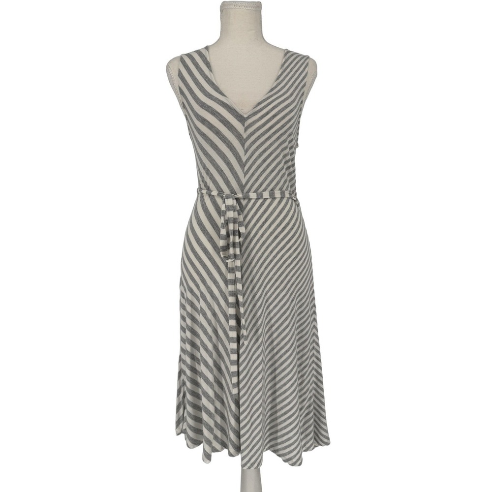 Calvin Klein Sleeveless Minimalist Midi Dress M Gray White Stripe Classic Preppy